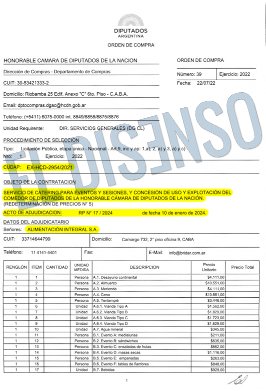 OC 39 22 del 1/1/24 - P1 - El Disenso