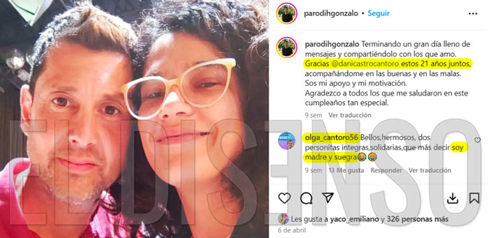 Hernán Parodi junto a su pareja, Daniela Castro Cantoro - El Disenso