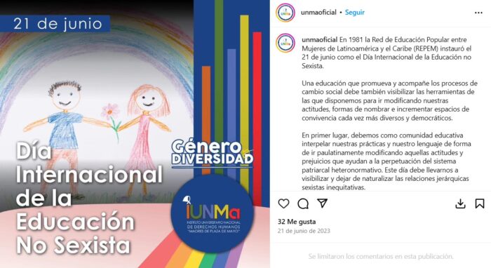 UNMA - Educación no sexista - El Disenso