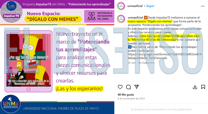 UNMA - Digalo con Memes - El Disenso