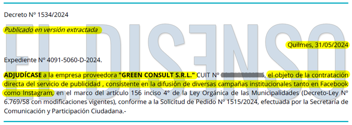 Contratación Directa a Los Jaimitos - El Disenso