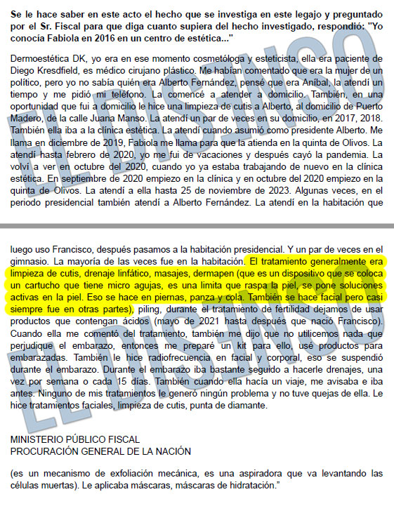 Declaración de la esteticista Florencia Aguirre - El Disenso