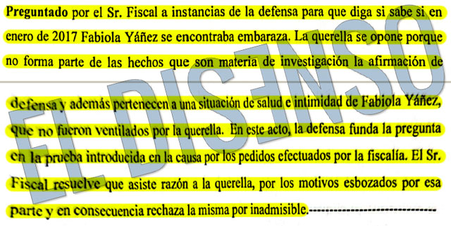 El Fiscal no permitió preguntar sobre el embarazo de Fabiola de 2017 - El Disenso