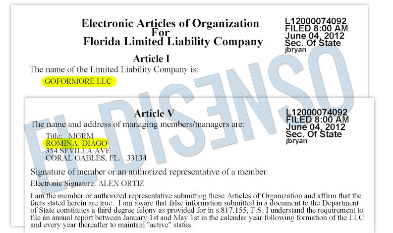 Go For More LLC - La Offshore de los Ritondo "Vamos por Mas!" - El Disenso