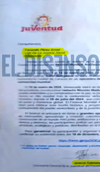 La invitación enviada al Mini Néstor - El Disenso