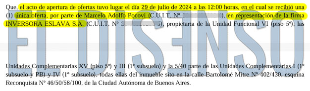 Marcelo Pocovi representante de Inversora Eslava - El Disenso