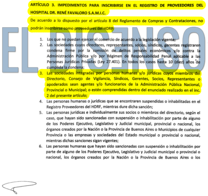 Impedimentos para ser proveedor estatal - El Disenso