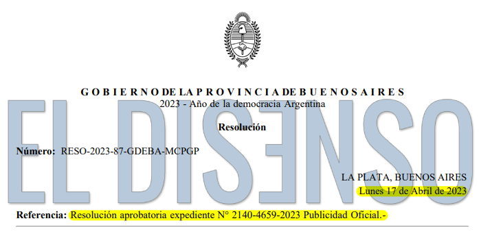 Resolución Aprobatoria de las órdenes