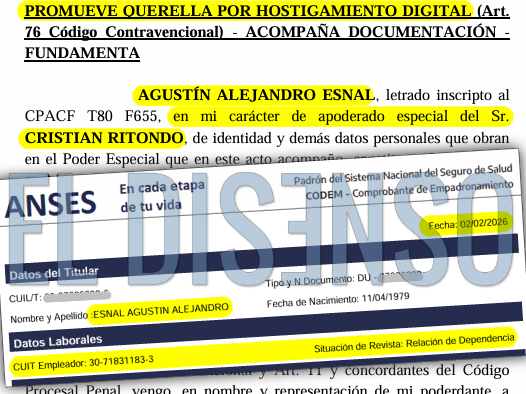 Esnal, Abogado de Ritondo y empleado del Ente que terceriza los contratos del Ministerio de Justicia 