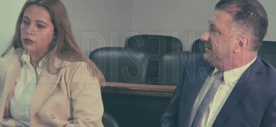 Iara Guinsel y Edgardo Kueider durante una de las audiencias del juicio en Paraguay