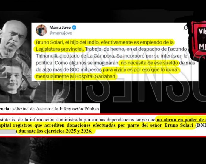 El Hospital Garrahan niega donaciones de Bruno Solari