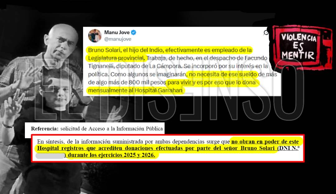 El Hospital Garrahan niega donaciones de Bruno Solari