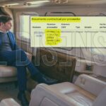 Axel Kicillof a bordo de un avión ejecutivo durante una gira oficial
